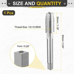 Hand Plug Tap 1/2-12 BSW 2B Thread Plug Style Screw Tapping Threading Tool,