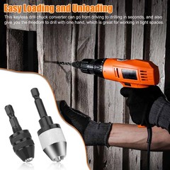 1/4″Hex Shank Keyless Chuck Adapter Drill Bit Quick Change Driver Converter Tool