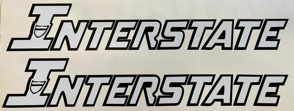 Interstate Trailer Decal Sticker Kit 24” (Set of 2) Flatbed Replacement Decals