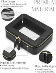 Clear Makeup Bag Travel Cosmetic Case Transparent Toiletry Bag with Zipper, Port