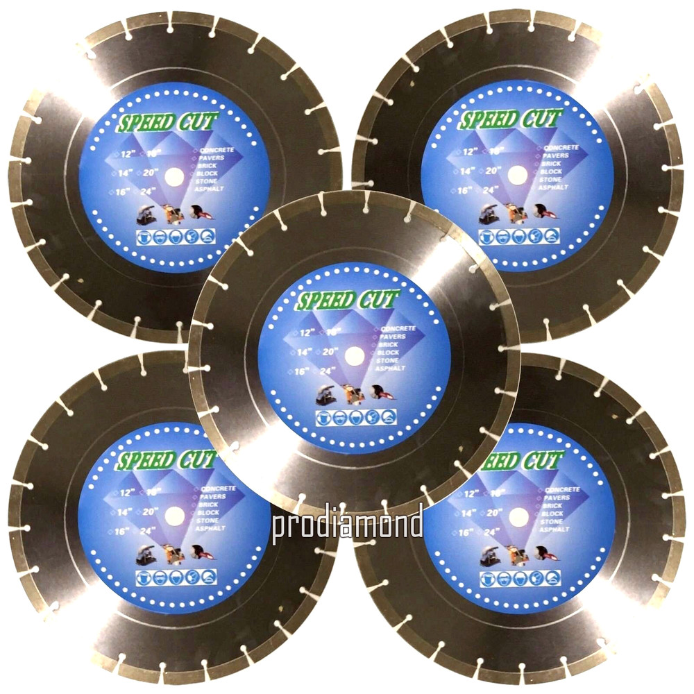14″ (5pk) Concrete Masonry Asphalt 12.9MM Hi Seg Diamond Blade MORE DIAMOND