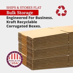 PARTNERS BRAND 13 x 10 x 4 Corrugated Cardboard Boxes, Flat 13L x 10W x 4H, Pack