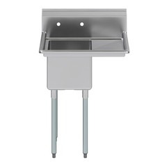 29 in. x 22 in. Stainless Steel Sink. 16 in. x 14 in. Bowl and Right Drainboard
