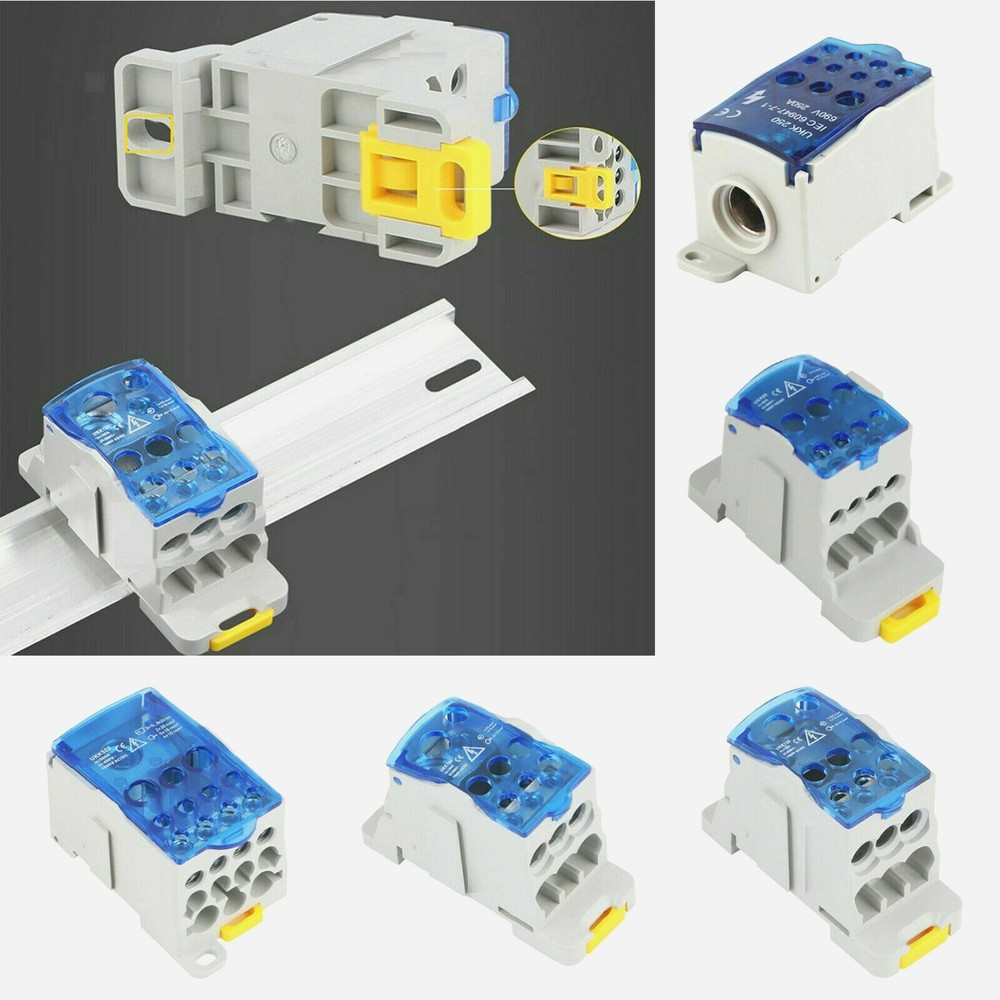 Power Junction Box Distribution Terminal Block Connector DIN Rail 80A