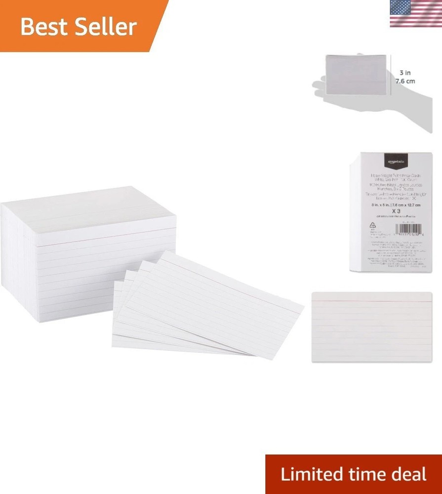 300 Count Heavy Index Cards, 3×5 Inches – Essential for Students & Professionals