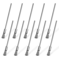 10 Pcs Wire Brush, Stainless Steel Extended Cleaning 6 millimeters, Silver