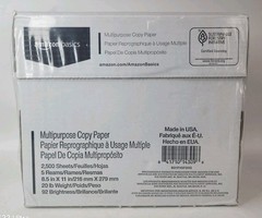 Amazon Basics Copy Printer Paper 20 lb 8.5 x 11 – 5 Reams (2,500 Sheets)