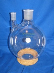 Chemglass 5000ml 2 Neck Glass Round Bottom Flask, 24/40 & 45/50 , CG-1518-29