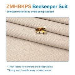 ZMHBKPS Beekeeping Suit, Full Body, Polycotton with Veil and Gloves