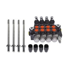 4 Spool Hydraulic Monoblock Double Acting Control Valve, 11 GPM, SAE Ports