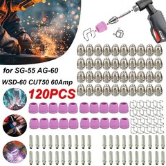 120pcs Plasma Cutter Torch Consumables Kit 60Amp for SG-55, AG-60, WSD-60 CUT50