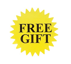 Yellow Free Gift Sticker (2″ Starburst) Thank You Appreciation Labels 500 PCS