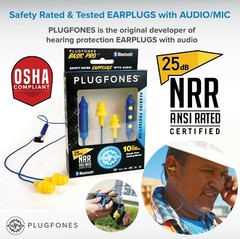 Plugfones Wireless BasicPro Bluetooth, Earplugs, Work Headphones OSHA
