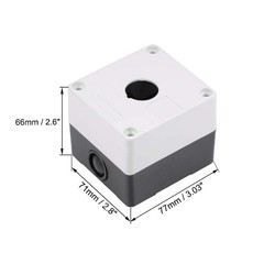22mm 1 Button Holes Push Button Switch Control Station Box in White and Black