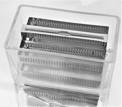 Lab Glass Slide Staining Jar Dish w Stainless Dry Storage Rack 60 Position New