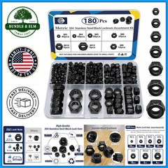 Comprehensive 180 Piece Black Locknut Kit for DIY Enthusiasts and Professionals