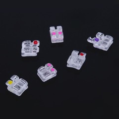 AZDENT Monocrystalline Sapphire Bracket Braces Ceramic MBT/ROTH 022 018 Hook 345