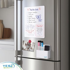 YES4QUALITY Magnetic Pen Holder with Strong Back & 2 White