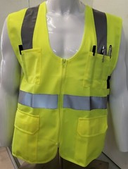 FX Safety Class 2 High Visibility Safety Vest: Solid Lime Front/ Mesh Back