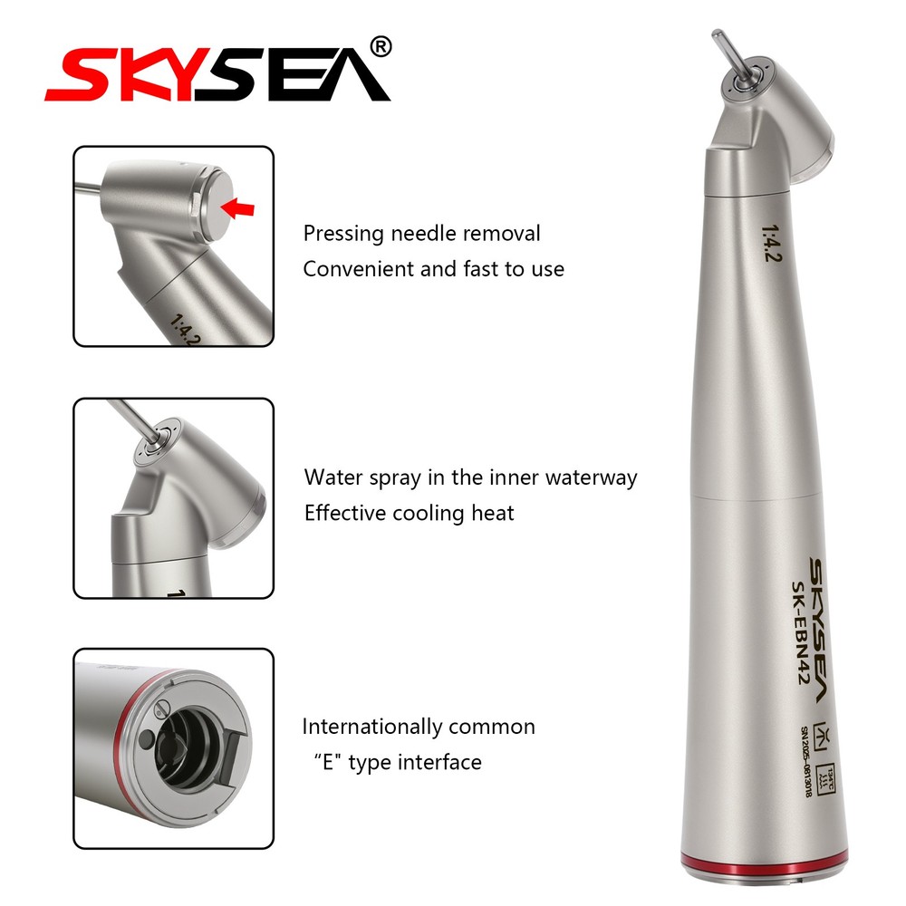 SKYSEA Dental Fiber Optic 1:4.2 Increasing 45° Contra Angle LED Handpiece DL