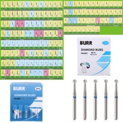 50PCS Dental Diamond Burs High Speed Handpiece Friction Grip 1.6mm Burr