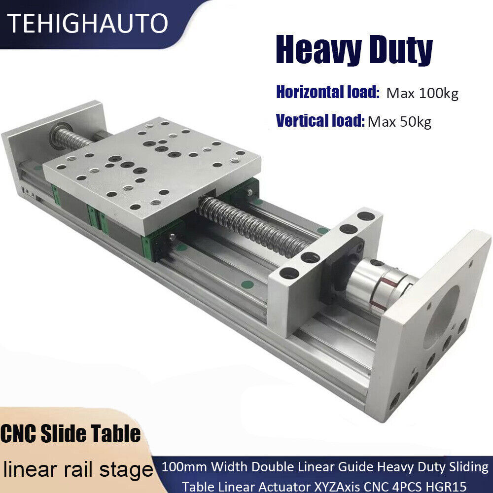 Heavy Duty Linear Guide Stage XYZ Axis CNC Sliding Table 4PCS*HGR15 100kg Load