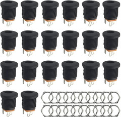 20 Pcs Dc Power Jack 5.5Mm X 2.1Mm 3 Pin Female Dc Barrel Jack Panel