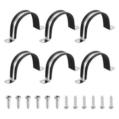 6pcs 57mm (2-1/4″) cable clamp, for rubber coated ties, black
