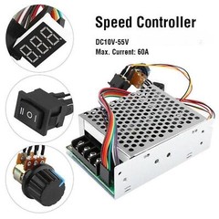 DC 10-55V MAX 60A PWM Motor Speed Controller CW CCW Reversible 12V 24V 36V