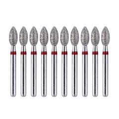 10Pcs Diamond Burs FOOTBALL #368-023F FINE RED DEFEND Friction Grip