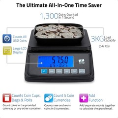 Money Counting Scale Coin Counter Machine Coin Cash Currency USD ZZap
