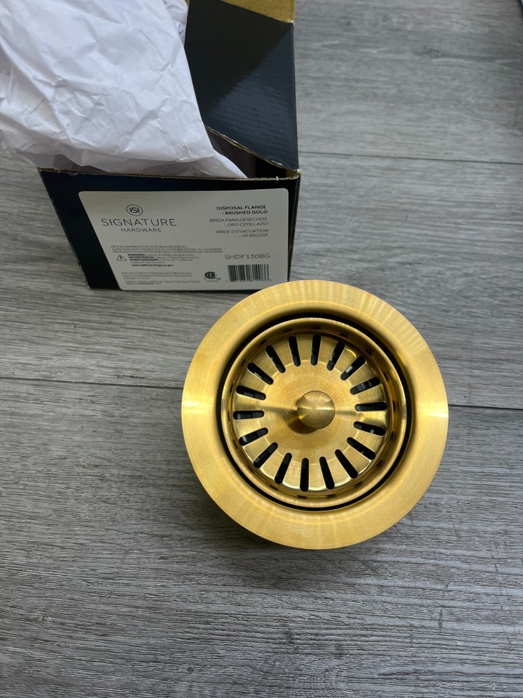 Signature Hardware SHDF130BG Disposal Flange Stainless Steel, Brushed Gold READ