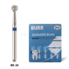 20 packs Dental Diamond Burs Ball Round FG 1.6mm BR-30 Fit High Speed Handpiece