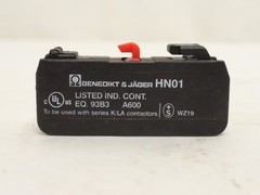 209663 Old-Stock; Benedict & Jager HN01 Contact Block; 10 Amps; 690VAC; 1-NO