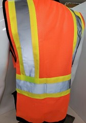FX HI-ISIBILITY Surveyor Three Tones Orange Safety Vest Solid front & Mesh back