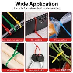 120Pcs 8Inch Cable Zip Ties, Assorted Sizes, Multi-Purpose Multi-Color Mix Pa…