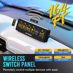 Wireless Range 328FT/164FT Switch Panel Car LED Accessories Circuit Relay System