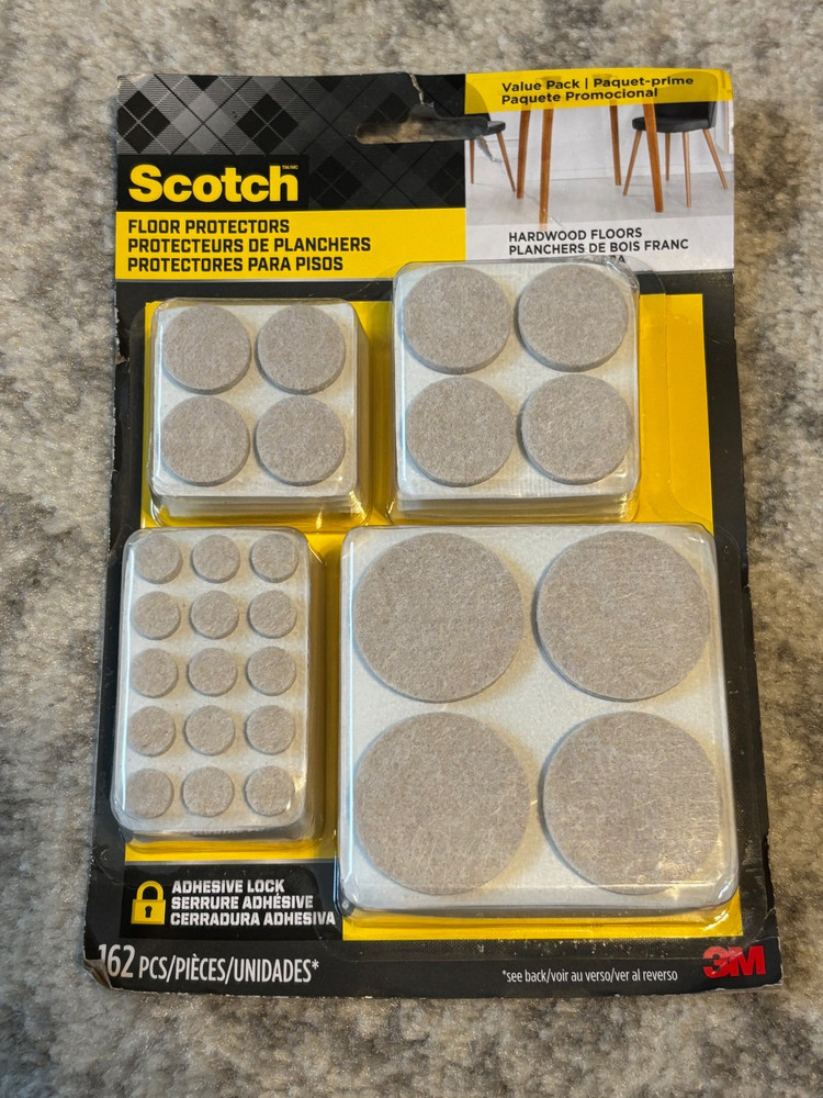 Scotch Felt Pads 162 PCS Beige, Furniture for Protecting Beige