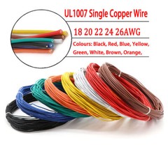 UL1007 Electronic Wire PVC Insulation Single Core Cable 18/20/22/24/26AWG