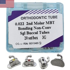 20 Sets Dental Orthodontic Buccal Tubes 1st 2nd Molar Roth MBT 0.022 Bondable 3G