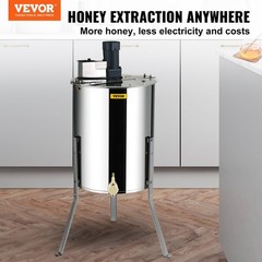 4/8 Frame Stainless Steel Electric Honey Extractor with Adjustable Stand & Lid