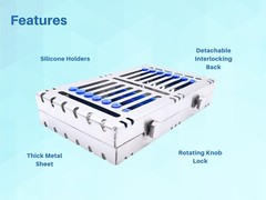 7 Instruments Heavy Duty Sterilization Cassette Tray 7″X4″X1.4″ ARTMAN