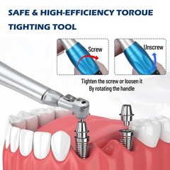 Dental Universal Implant Kit Torque Wrench Contra Angle Handpiece & 16 Drivers