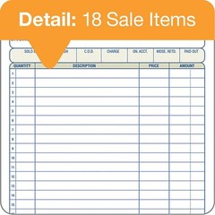 Adams Carbonless Sales Order Book 50 Sets 2 Part with Receipt Numbers
