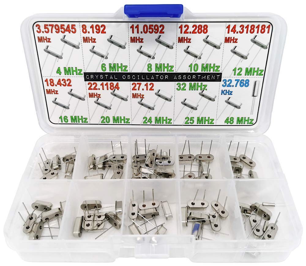 XL Crystal Oscillator Assortment Box Kit 20 Types 348 MHz 65 PCS