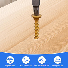 Outdoor Wood Deck Screw Kit, Bronze Rust-Resistant Epoxy Coated, T25 Star Drive