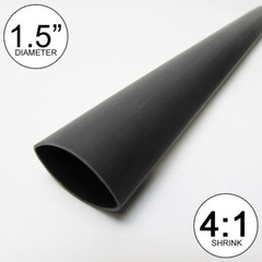 (1 FT) 1.5″ Black Heat Shrink Tube 4:1 Dual Wall Adhesive 1-1/2″ inch/to 40mm