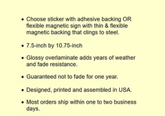 Recycle Symbol STICKER or FLEXIBLE MAGNETIC SIGN magnet Recycling 7.5×10.75″