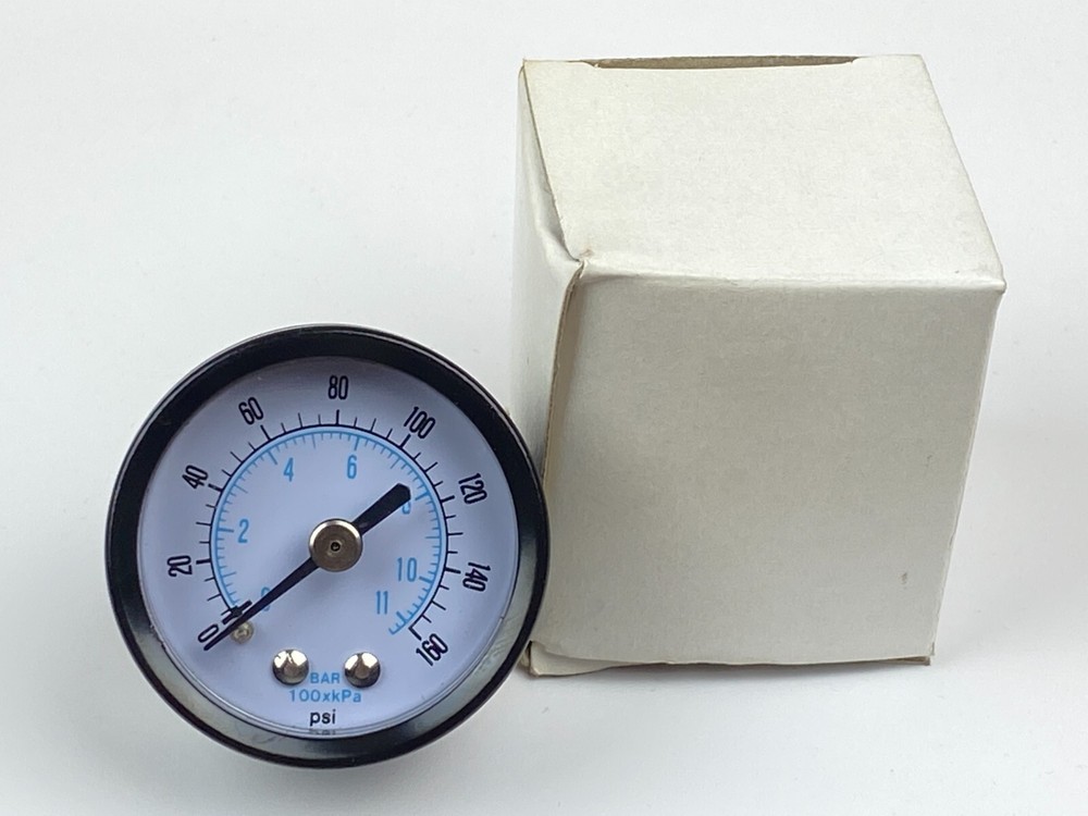 Air Compressor Pressure Hydraulic Pressure 0-160 PSI Gauge 1.5” Face Back Mount