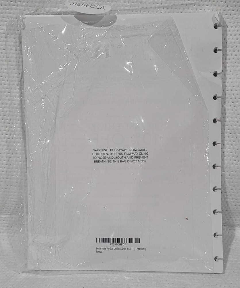 BetterNote Vertical Undated Calendar Refill Pages for Discbound Notebooks